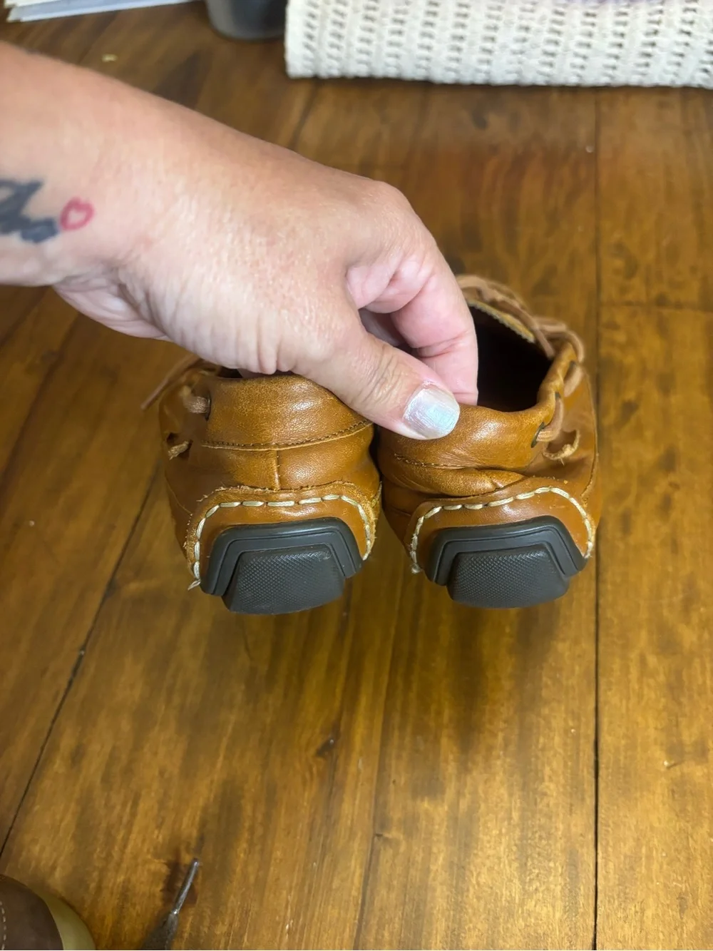 Cole Haan Tan Leather Moc Toe Boat Shoes